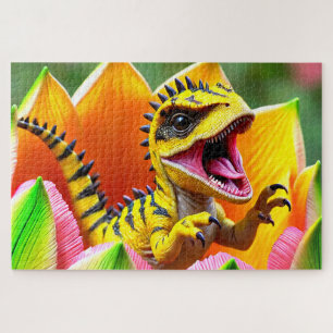 Puzzle Dinosaure roux jaune