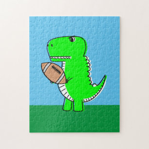Puzzle Dinosaure Vert Aime Le Football