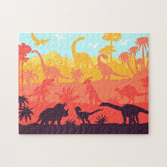 Puzzle Dinosaures animaux exotiques disparus (Horizontal)