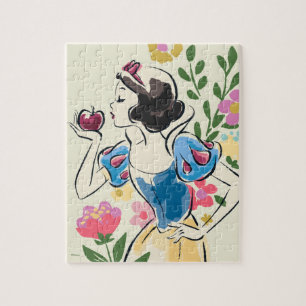 Puzzle Disney   Belle neige blanche florale graphique