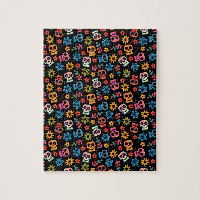 Puzzle Disney Pixar Coco | Crâne de sucre et motif floral (Vertical)