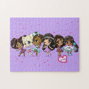 Puzzle Diverses filles Anime amis