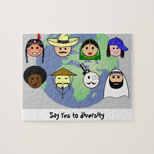 Puzzle Diversité d'anti racisme mondial de personnes pro (Horizontal)