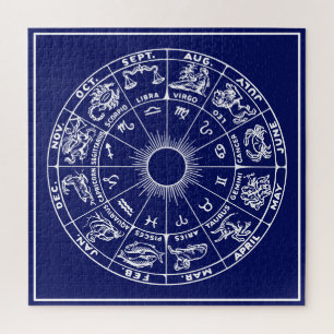 Puzzle do-it-yourself couleurs encadrées Zodiac Chart #1 