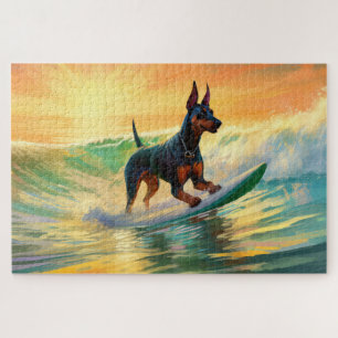 Puzzle Doberman Beach Surf Peinture