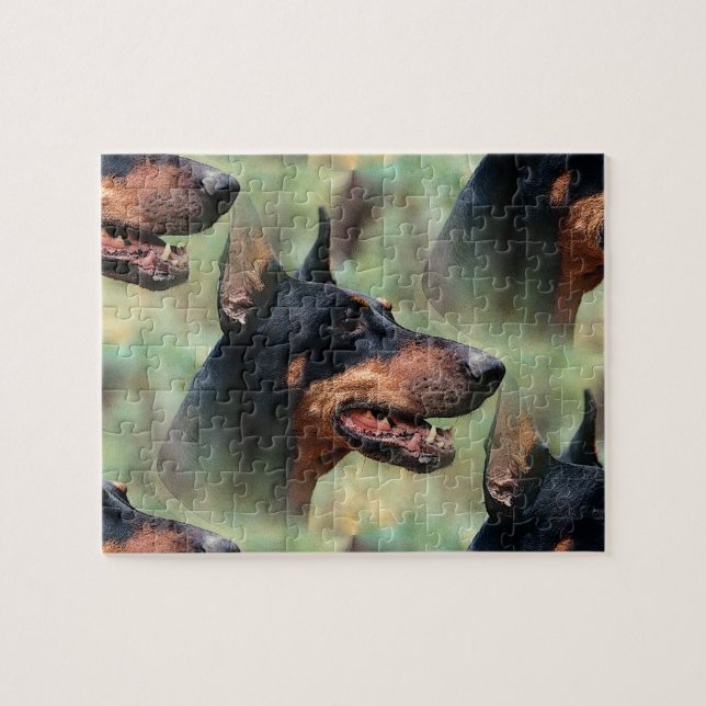 Puzzle Doberman Pinscher dans les bois (Horizontal)