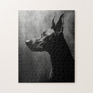 Puzzle Doberman Pinscher noir et blanc
