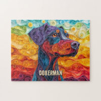 Doberman Quitter Art Chien Portrait
