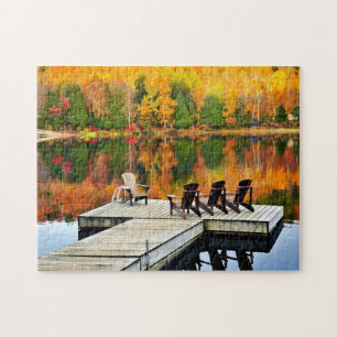 Puzzle Dock En Bois Sur Le Lac D'Automne