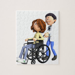 Puzzle Docteur Wheeling Patient In Wheelchair de bande