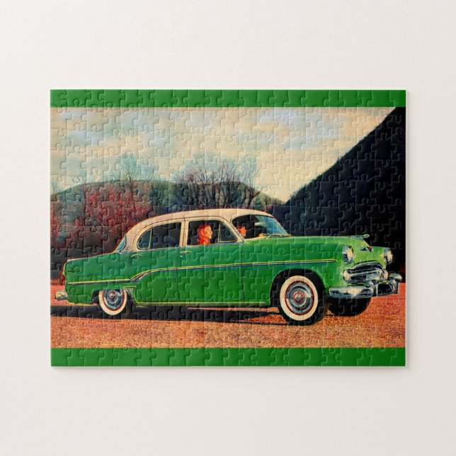 Puzzle Dodge Royal V8 1954 en vert (Horizontal)