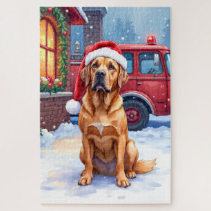 Puzzle Dogue de Bordeaux Caserne de pompiers Chapeau de P