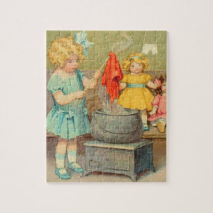 Puzzle Dolly Lave fille Vintage Jouer Poupées mignonne