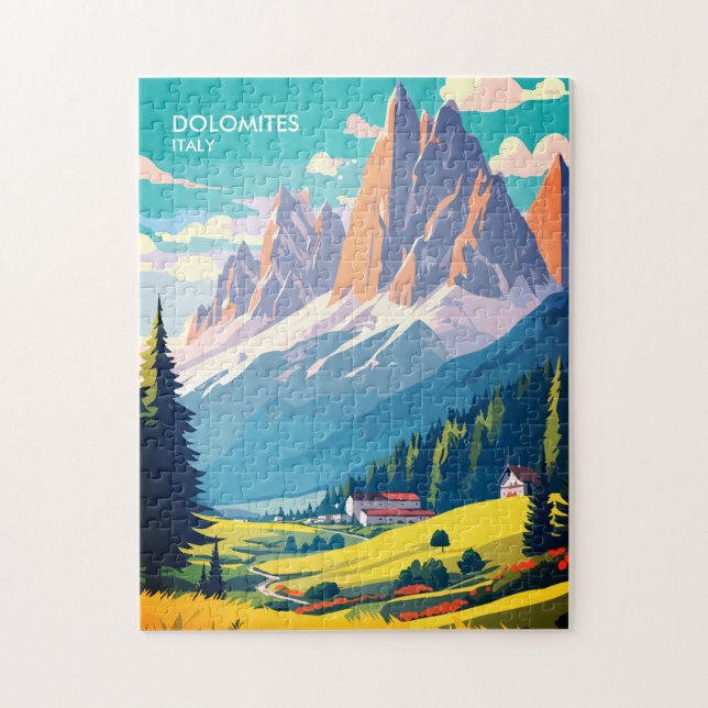 Puzzle Dolomites Italie Vintage voyage (Vertical)