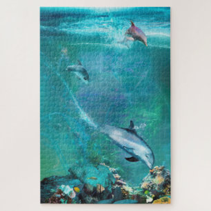 PUZZLE DOLPHIN BLUE OCEAN DIVERS