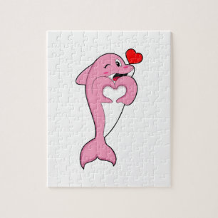 Puzzle Dolphin Love Heart