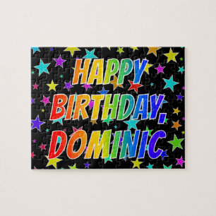 Puzzle "DOMINIC" First Name, Fun "HAPPY BIRTHDAY"