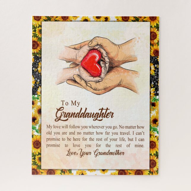 Puzzle Don Grandgirl| Amour Grand-mère Groupe familial (Vertical)