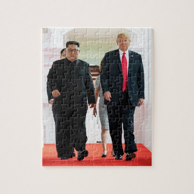 Puzzle Donald Trump Avec Kim Jong Un À Singapour (Vertical)