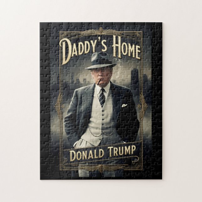 Puzzle Donald Trump Daddy's Home Funny MAGA Movie Poster (Vertical)