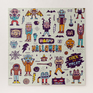 Puzzle Doodles d'Halloween, bande dessinée délirante sans