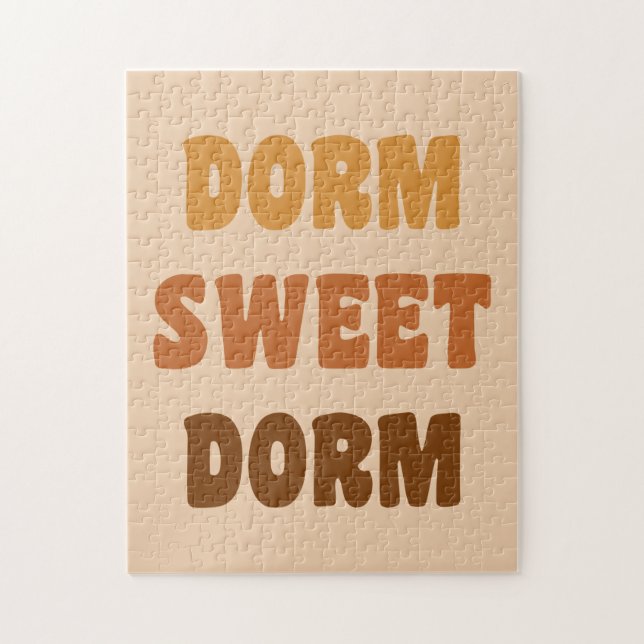 Puzzle Dorm Sweet Dorm Brown Rétro les années 70 Lettres (Vertical)