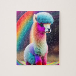 Puzzle Douce Fluffy Petit mignon Alpaca coloré