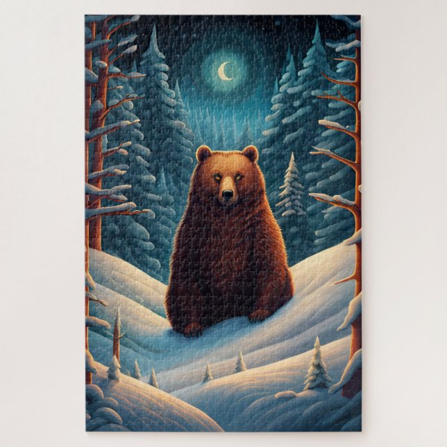 Puzzle d'ours Brown d'hiver (Vertical)