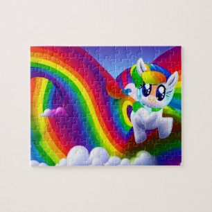Puzzle Doux Pony Avec Arc En Ciel, Bébé Pony