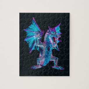 Puzzle Dragon à feu bleu Imaginaire