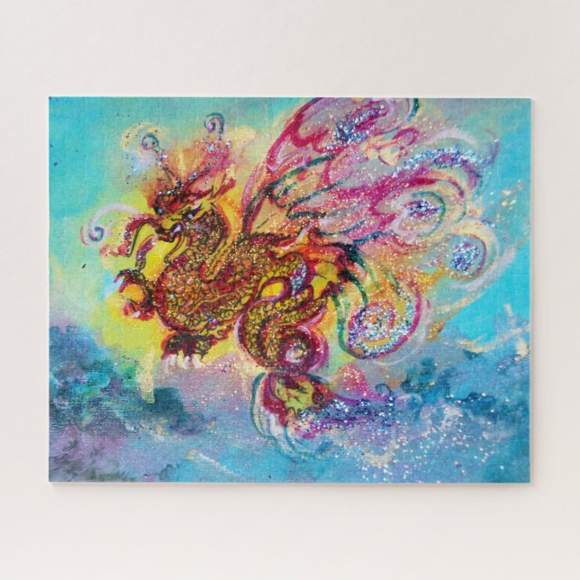 Puzzle DRAGON DE MER ET VAGUES BLEUES Imaginaire (Horizontal)