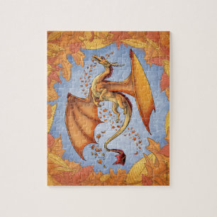 Puzzle Dragon d'Orange d'Automne Nature Imaginaire Art