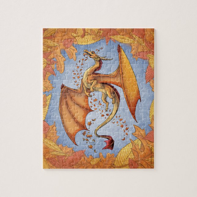 Puzzle Dragon d'Orange d'Automne Nature Imaginaire Art (Vertical)