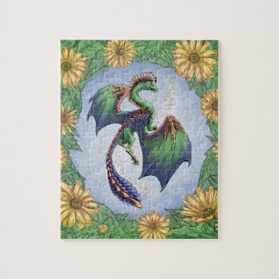 Puzzle Dragon vert d'été Nature Imaginaire Art