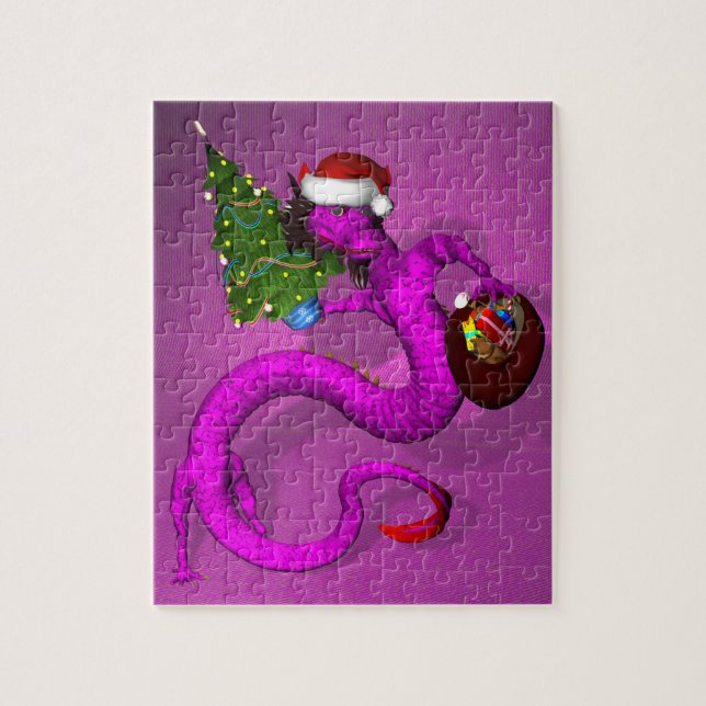 Puzzle Dragon violet 8x10 (Vertical)