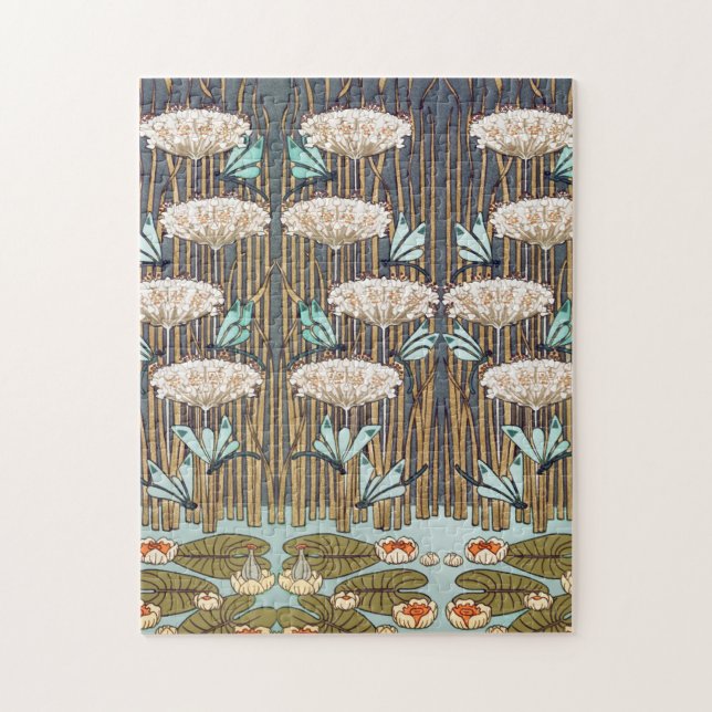Puzzle Dragonflies Water Lilies Marais Art Nouveau (Vertical)