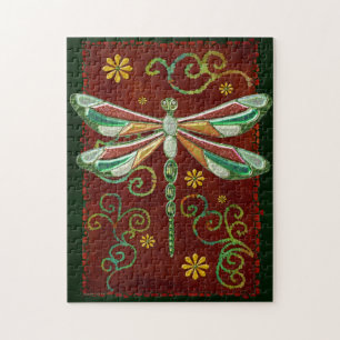 Puzzle Dragonfly Elegant Jewel 2 Folk Art