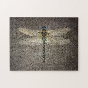 Puzzle Dragonfly on Grey