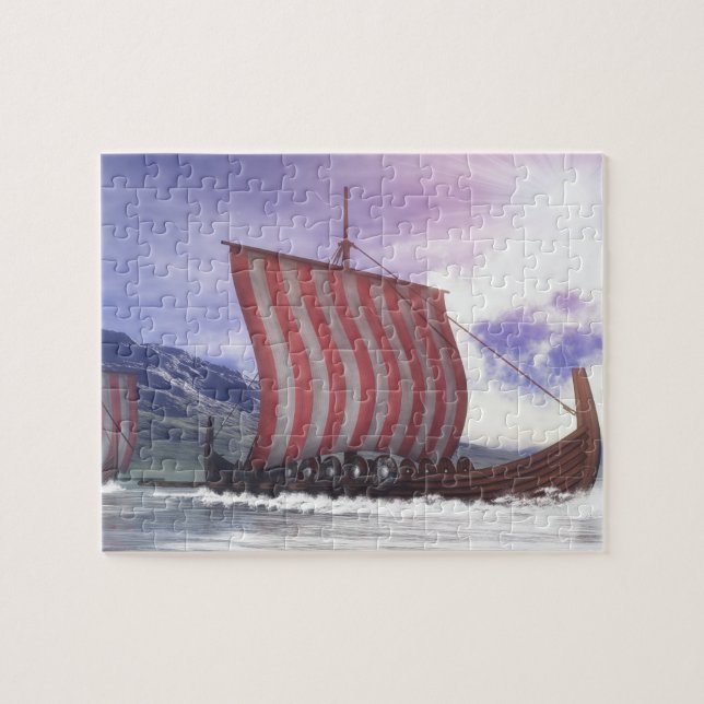 Puzzle Drakkars - 3D rendent (Horizontal)