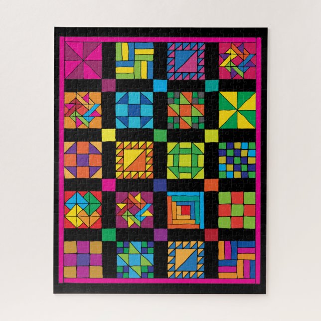 Puzzle Dramatique traditionnel Échantillon de courtepoint (Vertical)