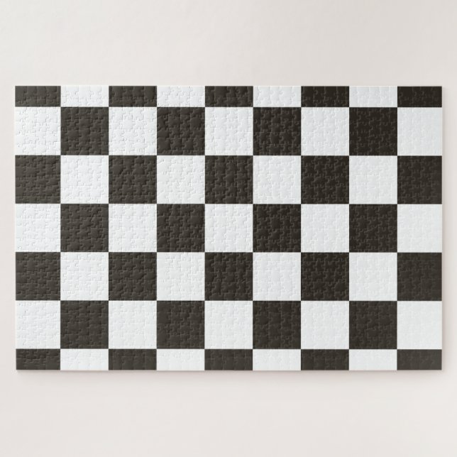 Puzzle Drapeau À damiers (noir et blanc) (Motif du vérifi (Horizontal)