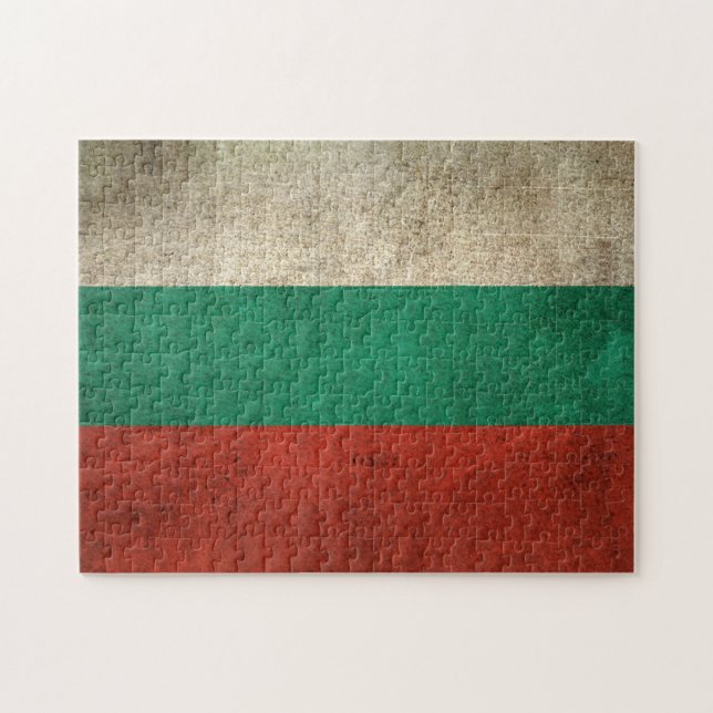 Puzzle Drapeau affligé par cru de la Bulgarie (Horizontal)