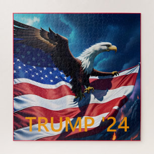Puzzle Drapeau américain Aigle TRUMP 2024