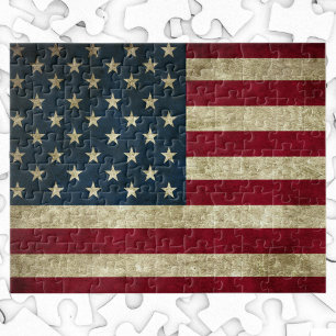 Puzzle Drapeau américain patriotique vintage, Quatre juil