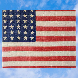 Puzzle Drapeau américain patriotique vintage, Quatre juil