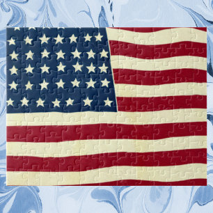 Puzzle Drapeau américain patriotique vintage, Quatre juil