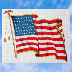 Puzzle Drapeau américain patriotique vintage, Quatre juil