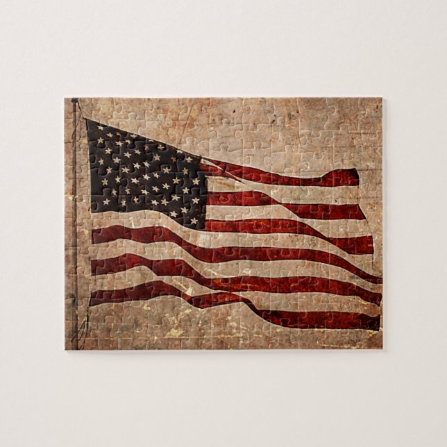 Puzzle Drapeau américain Vintage (Horizontal)