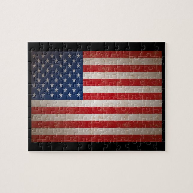 Puzzle Drapeau américain vintage Grunge Conception patrio (Horizontal)