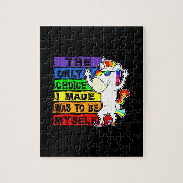 Puzzle Drapeau arc-en-ciel Gay pride LGBT - Cadeau d'amou (Vertical)
